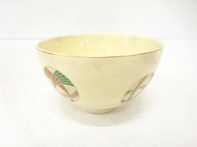JAPANESE TEA CEREMONY / KYO WARE TEA BOWL CHAWAN / IROE / ARTISAN WORK